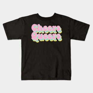 Cheers Queers Pastel Layered Lettering Font Kids T-Shirt